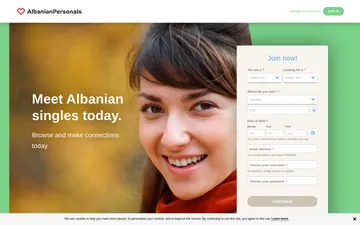 Screenshot of the Albanian Personals website