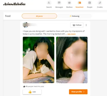 Screenshot of the AsianMelodies website