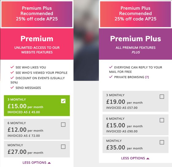 Screenshot of the AsianSingleSolutions prices