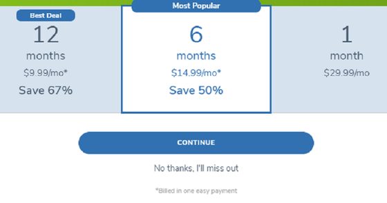 Screenshot of the CatholicMatch prices