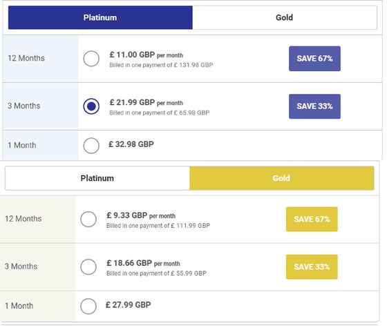 Screenshot of the ChinaLoveCupid prices