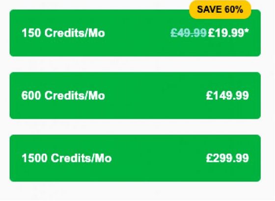 Screenshot of the DateMyAge.com prices