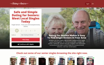 Screenshot of the Dating For Seniors website