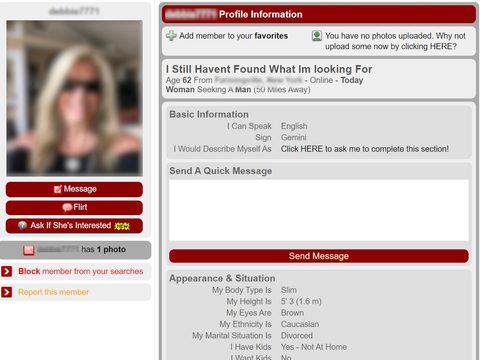 Dating For Seniors Profile