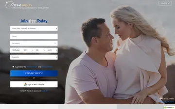 Screenshot of the DreamSingles website