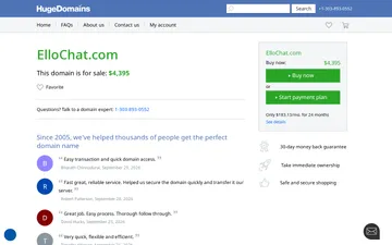Screenshot of the ElloChat website