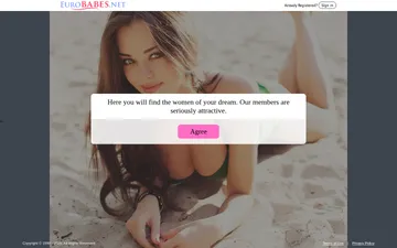 Screenshot of the Eurobabes website