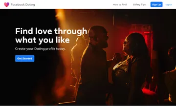 Screenshot of the Facebook Dating website
