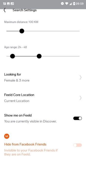 Screenshot of the Feeld website