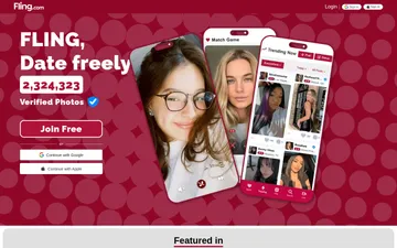 Screenshot of the Fling website