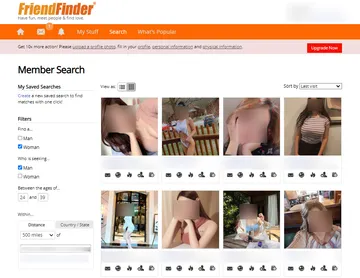 Screenshot of the FriendFinder website