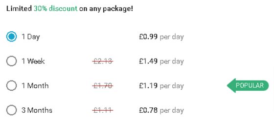 Screenshot of the GaysTryst prices