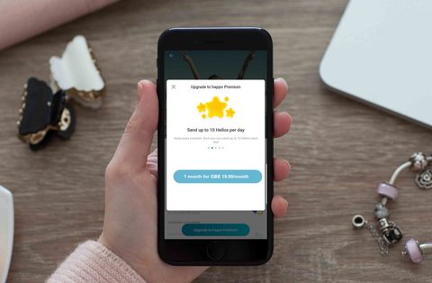 Screenshot of the Happn prices