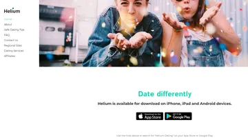 Screenshot of the Helium Dating website