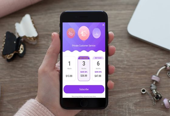 Screenshot of the Heyy prices