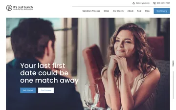 Screenshot of the Its Just Lunch website