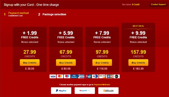 Screenshot of the LiveJasmin prices