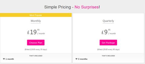 Screenshot of the Lov prices