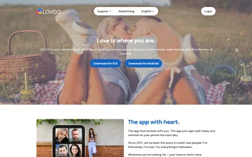 Screenshot of the Lovoo website