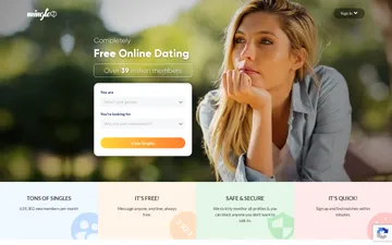 Screenshot of the Mingle2 website