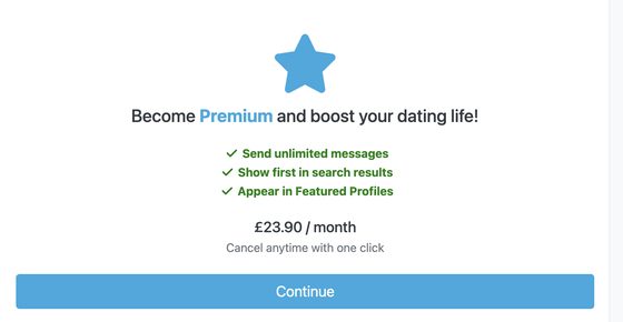 Screenshot of the MyTransgenderDate prices