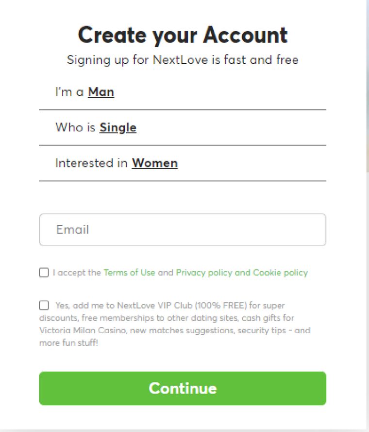 NextLove Register