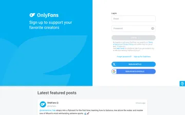 Screenshot of the OnlyFans website