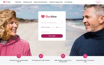 Screenshot of the Ourtime website