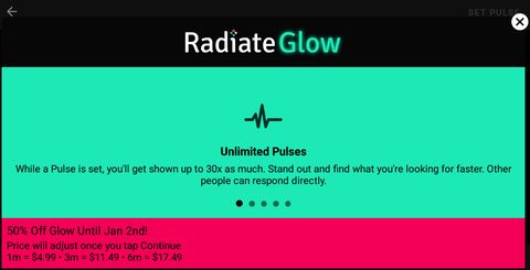 Screenshot of the Radiate prices