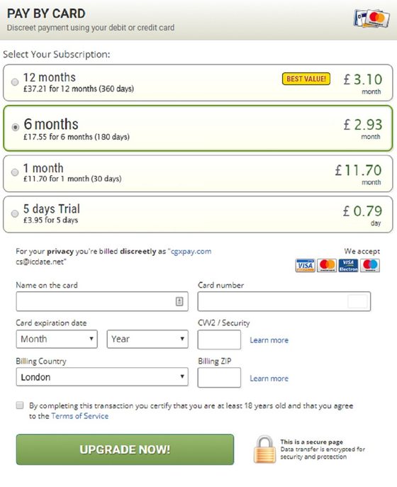 Screenshot of the Real Swingers prices