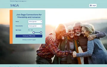 Screenshot of the Saga Dating website
