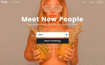 Screenshot of the Shagle website