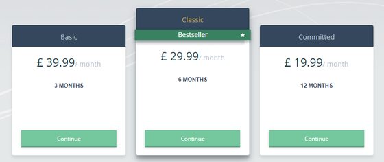 Screenshot of the Single30sDating prices