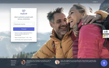 Screenshot of the Singles50 website