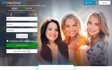Screenshot of the Step2Love website