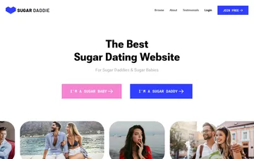 Screenshot of the Sugardaddie website