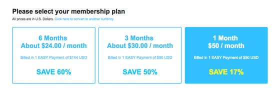 Screenshot of the SugarDaddyMeet prices