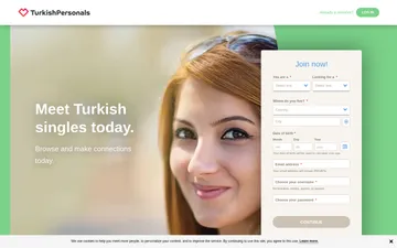 Screenshot of the Turkish Personals website