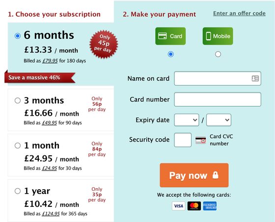 Screenshot of the UrbanSocial prices