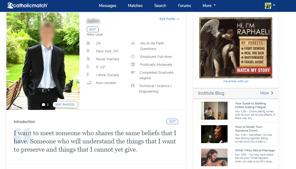 Catholic match profile examples free