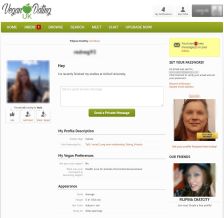 VeganDating Female Profile