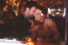 Couple dating at night