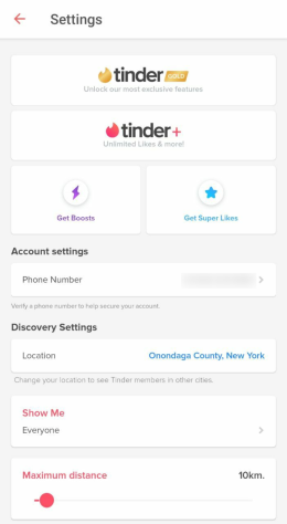 Tinder Settings
