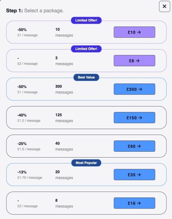 sexmessenger uk cost