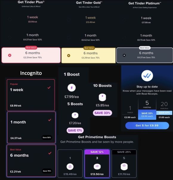 Tinder Cost UK