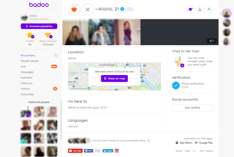 Badoo profile visit notification