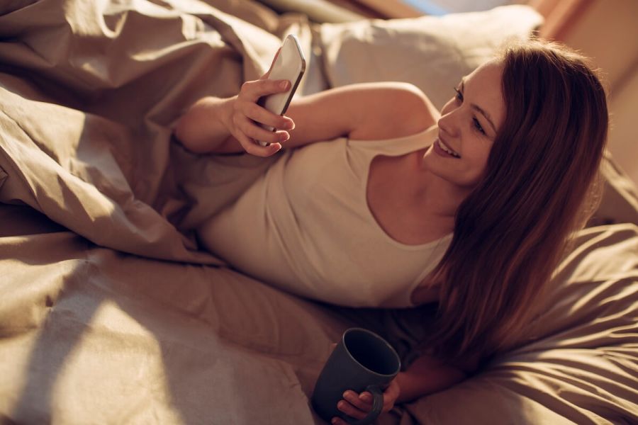 Woman using her phone