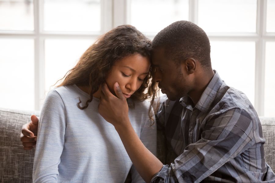 Interracial Dating Couple Comfort