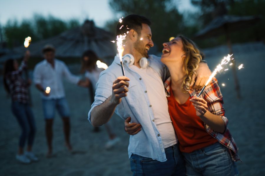 Couple with Sparklers