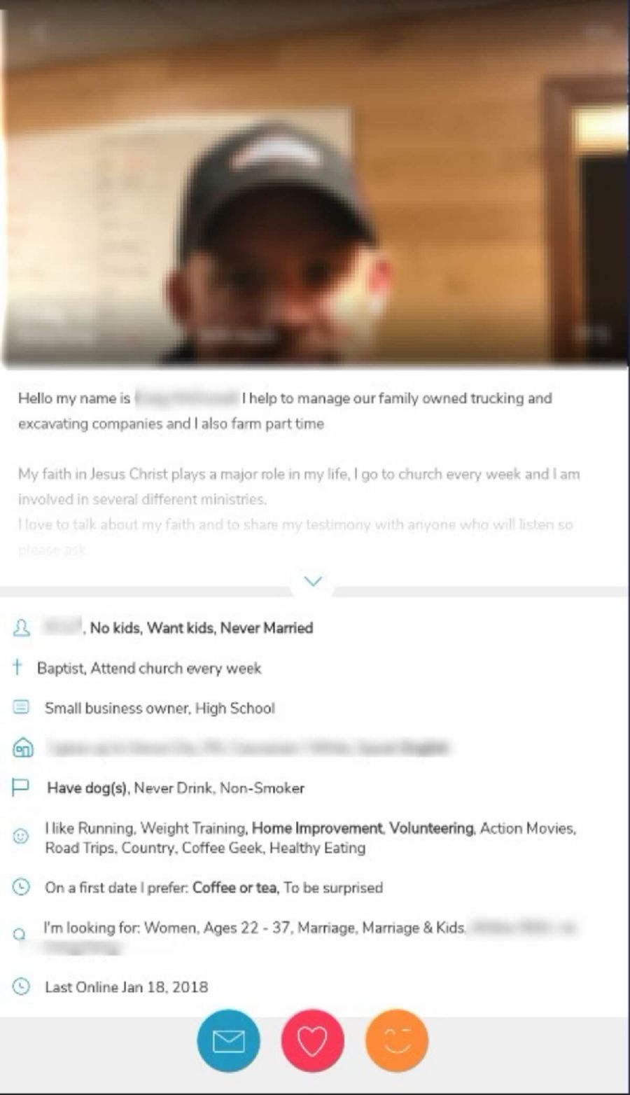 Christian dating profile sample